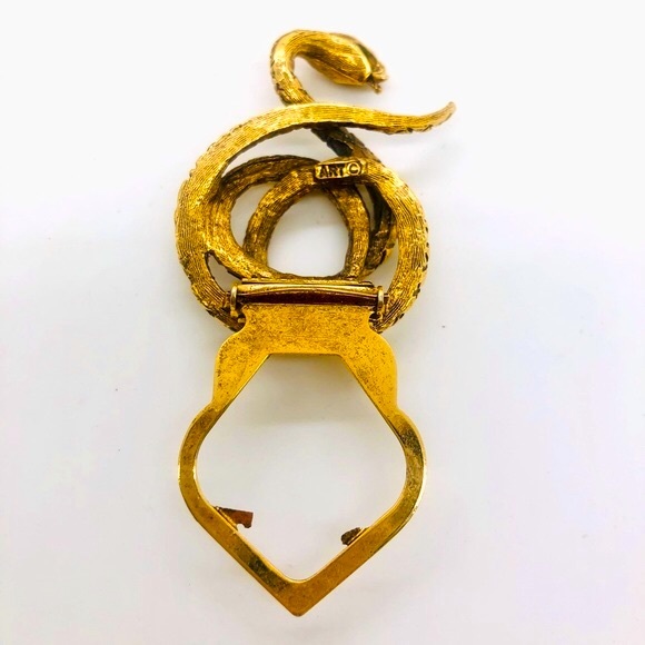 Vintage Snake Signed Designer Clip Brooch🐍 - Picture 6 of 13